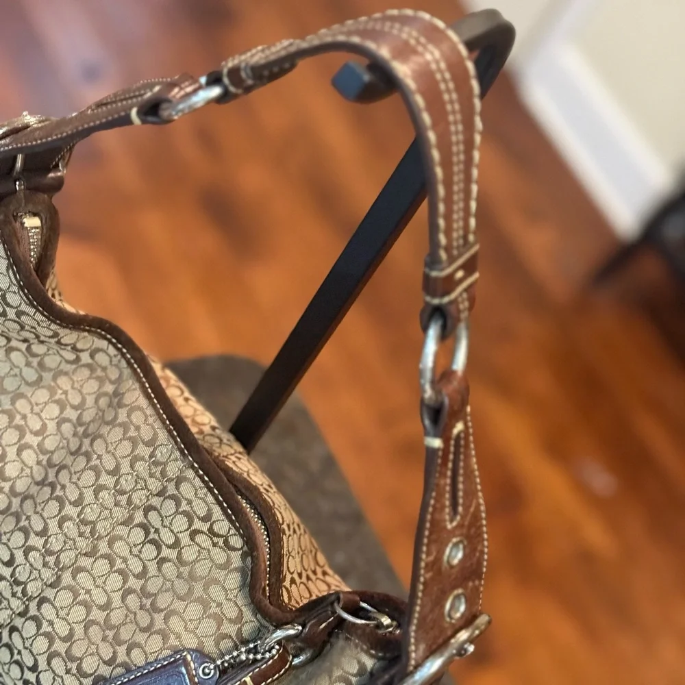 Coach Small Mini C Signature and Suede SoHo Hobo Bag